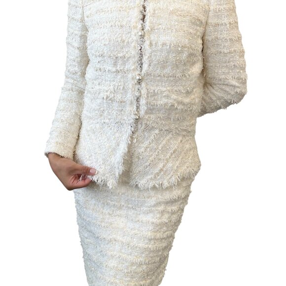 CHANEL Jackets & Blazers - CHANEL Vintage 05P CC Logo Tweed Jacket Skirt Set #38 #36 Sequins [105825]